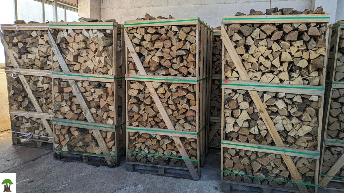 Eiche Brennholz kaminfertig auf 2-RM-Palette (kammergetrocknet) – 33 cm – Bild 3