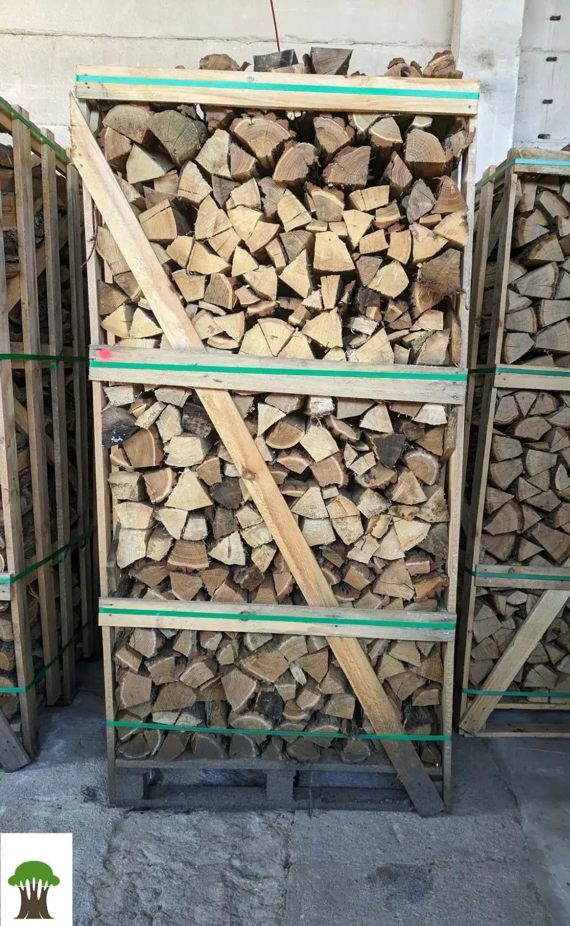 Eiche Brennholz kaminfertig auf 2-RM-Palette (kammergetrocknet) – 33 cm – Bild 2