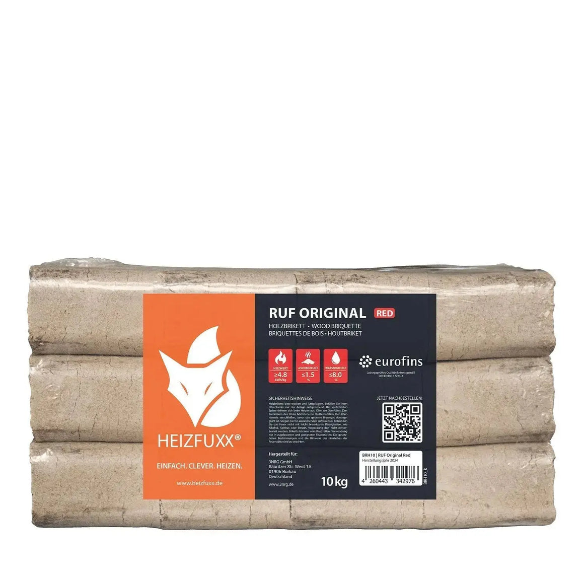 Heizfuxx RUF Original Red 10kg x 96 Gebinde 960kg Palette – Bild 2