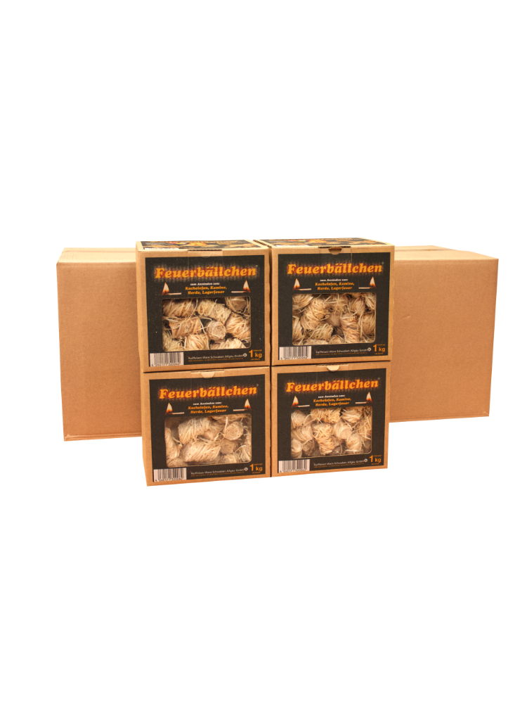 Feuerbällchen (4 x 1 kg Feuerbällchen) im 4 kg-Karton